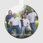 カスタムエレガントJoy 2面ファミリーフォトクリスマス オーナメント (裏面)