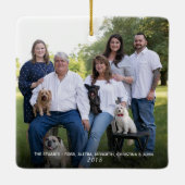 カスタムエレガントJoy 2面ファミリーフォトクリスマス セラミックオーナメント (裏面)