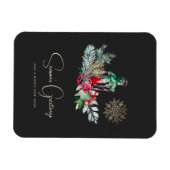 カスタムエレガントLantern Minimalist Scriptクリスマス マグネット (横)