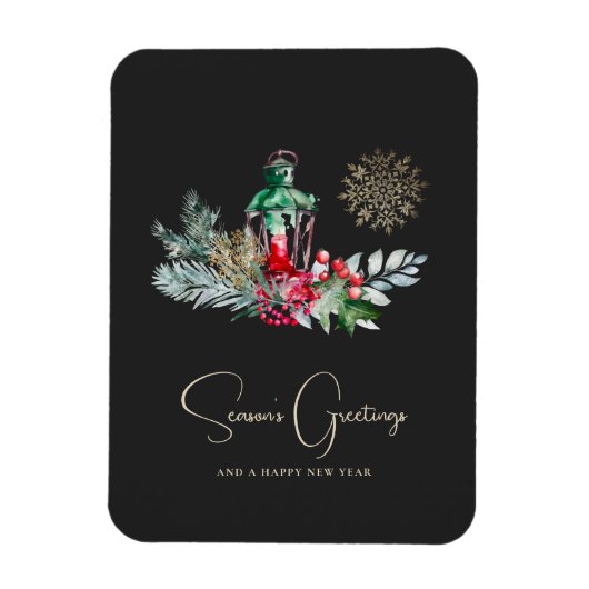 カスタムエレガントLantern Minimalist Scriptクリスマス マグネット (縦)