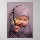 カスタムエレガントPHOTO LOVE SCRIPT実在金ゴールド 箔ポスター (正面)