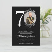 カスタムエレガントPhoto Surprise 70th Birthday Party 招待状 (スタンド正面)
