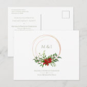 カスタムエレガントPoinsettiaクリスマスウェディングパーティー ポストカード (正面/裏面)