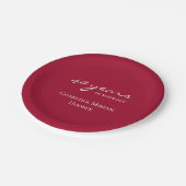 カスタムエレガントRuby 40周年結婚パーティー ペーパープレート (アングル)