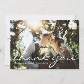 カスタムエレガントScript結婚の写真 招待状 (正面)