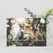 カスタムエレガントScript結婚の写真 招待状 (スタンド正面)