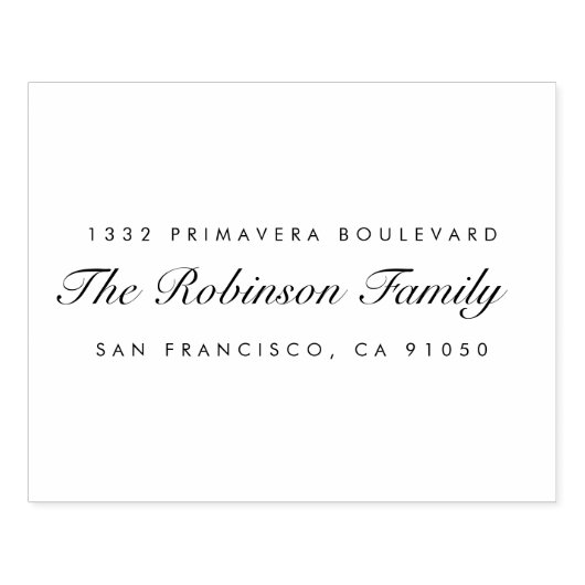 カスタムエレガントScript Family Name差出人住所 ラバースタンプ (インプリント)