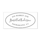 カスタムエレガントScript Name Oval差出人住所 ラバースタンプ (インプリント)