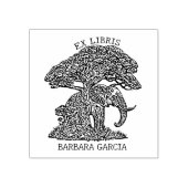 カスタムエレファントエクサンリリス蔵書票 ラバースタンプ (インプリント)