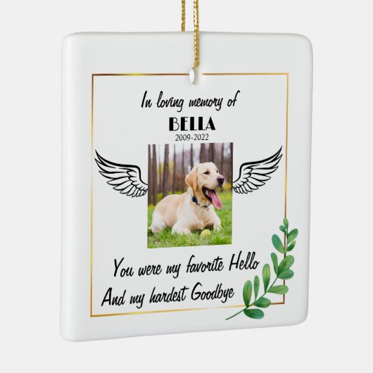 カスタムエンジェルドッグ記念悔やみや弔慰 セラミックオーナメント (右)