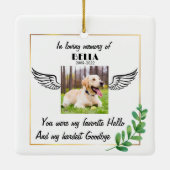 カスタムエンジェルドッグ記念悔やみや弔慰 セラミックオーナメント (裏面)