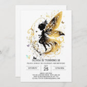 カスタムエンチャントフェアリー誕生祝い 招待状 (正面/裏面)