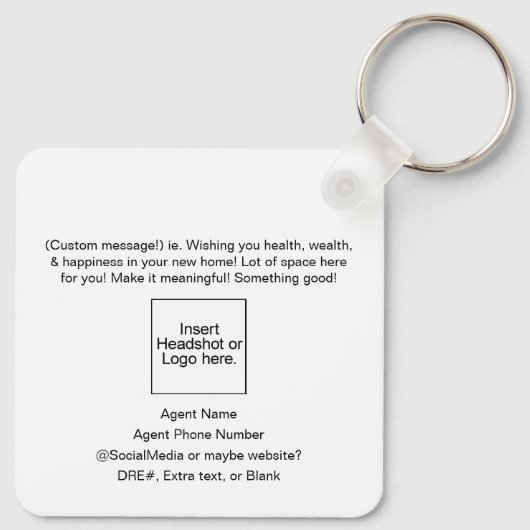 カスタムエージェント用のギフトキーチ実在ェーン キーホルダー (裏面)