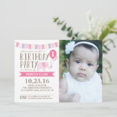 カスタムエージエレファントバースデーパーティー |誕生日 招待状 (スタンド正面)