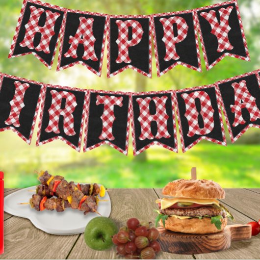 カスタムエージバックヤードBBQバースデーパーティーデコレーション バンティングフラッグ
