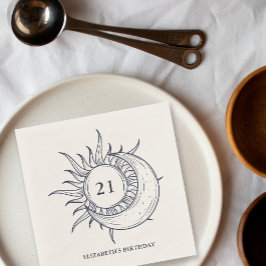 カスタムエージミスティックシアルマンムーン誕生日 スタンダードカクテルナプキン