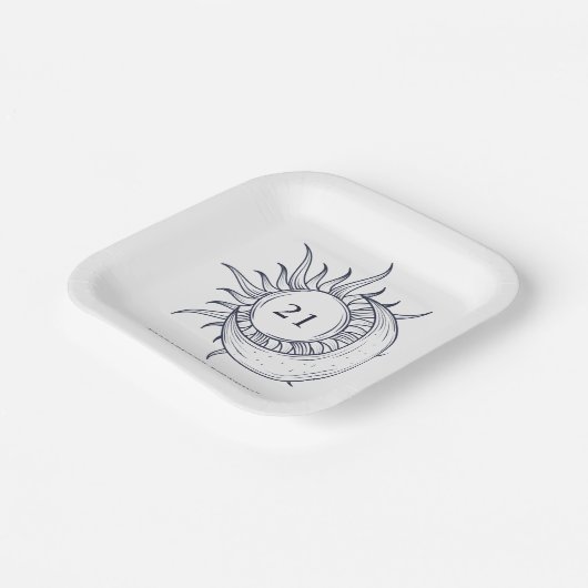 カスタムエージミスティックシアルマンムーン誕生日 ペーパープレート (傾斜あり)