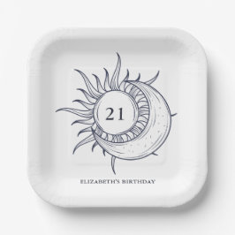 カスタムエージミスティックシアルマンムーン誕生日 ペーパープレート