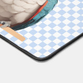 カスタムオウム花冠と私の愛の鳥文字 デスクマット (コーナー)