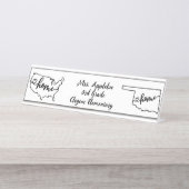 カスタムオクラホマ州USホームラインアート デスクネームプレート (正面)