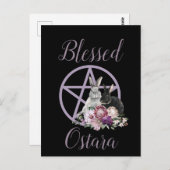カスタムオスタラ賛美パープル星形五角形春 ポストカード (正面/裏面)