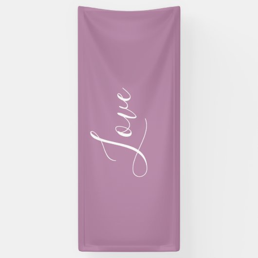 カスタムオペラマウヴ無地のカラーミニマル結婚リスト 横断幕 (縦)