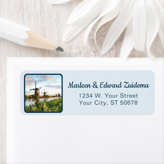 カスタムオランダ風車がランドスケー絵画プアートズ ラベル (インサイチュ)