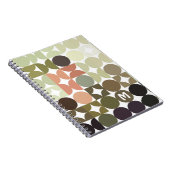 カスタムオリーブグリーンコーラルオレンジタウペアートパターン ノートブック (右側)