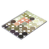 カスタムオリーブグリーンコーラルオレンジタウペアートパターン ノートブック (左側)