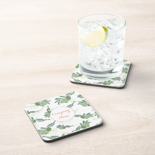 カスタムオリーブツリーロゴ飲料用コースターカスタム コースター (右側)