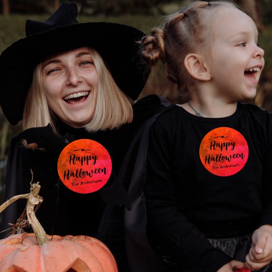 カスタムオレンジとブラックフルムーンハッピーハローウィン パーカ