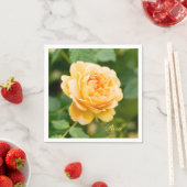 カスタムオレンジイエローローズ スタンダードカクテルナプキン (インサイチュ)