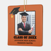 カスタムオレンジシニア卒業写真2023 セラミックオーナメント (左)