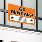 カスタムオレンジスポーツチームバナー 横断幕 (ビルの外側)