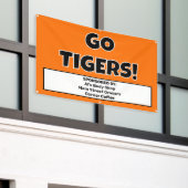 カスタムオレンジスポーツチームバナー 横断幕 (ビルの外側)