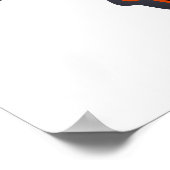 カスタムオレンジバタフライスプリットモノグラム ポスター (角)