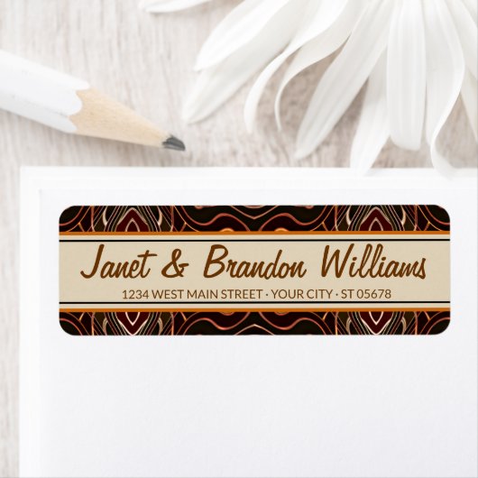 カスタムオレンジブラウンブラック新しいデコパターン ラベル (インサイチュ)