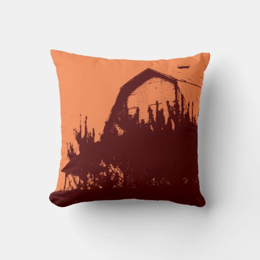 カスタムオレンジブルガンディバーン装飾用クッション クッション (正面)