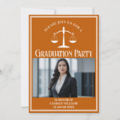 カスタムオレンジロースクール卒業写真パーティー 招待状 (正面)