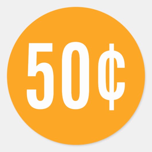 カスタムオレンジ価格ステッカー ラウンドシール (正面)