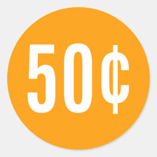カスタムオレンジ価格ステッカー ラウンドシール