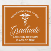 カスタムオレンジ医学校卒業党 スパークリングワインラベル (シングルラベル)