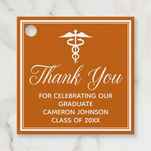 カスタムオレンジ医学校卒業党 フェイバータグ (正面)