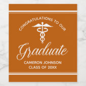 カスタムオレンジ医学校卒業党 ワインラベル (シングルラベル)