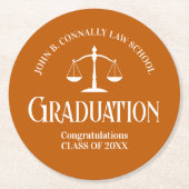 カスタムオレンジ法律学校卒業党 ラウンドペーパーコースター (正面)