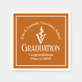 カスタムオレンジ獣医学校卒業式パーティー スタンダードカクテルナプキン (正面)