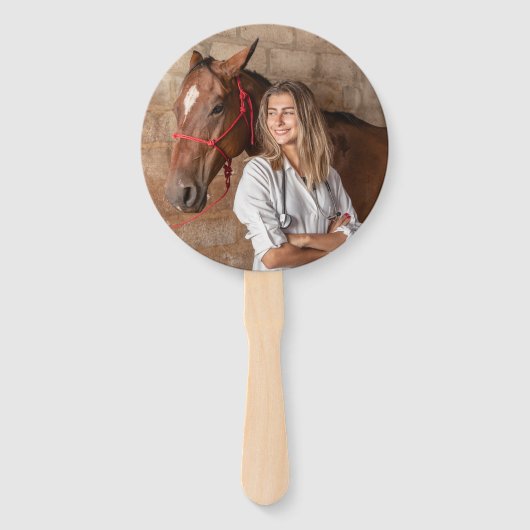 カスタムオレンジ獣医学校卒業式パーティー ハンドファン (裏面)