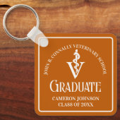 カスタムオレンジ獣医学校卒業 キーホルダー (正面)