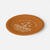 カスタムオレンジ白法学卒業党 ペーパープレート (アングル)