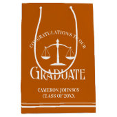 カスタムオレンジ白法学卒業党 ミディアムペーパーバッグ (正面)